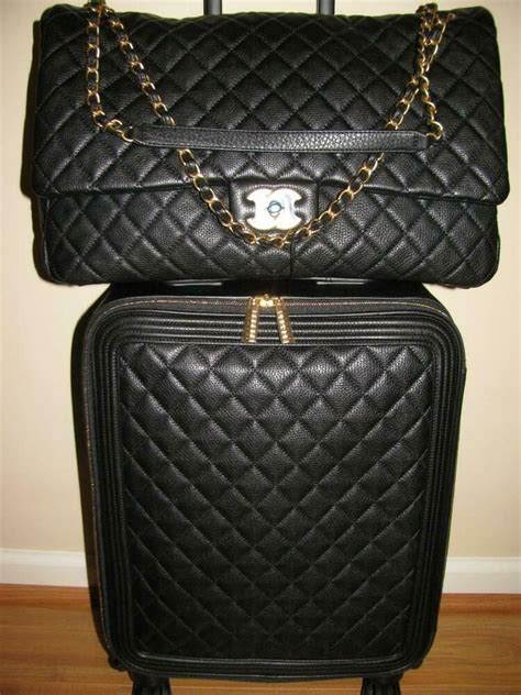 chanel luggage set|chanel carry on bag.